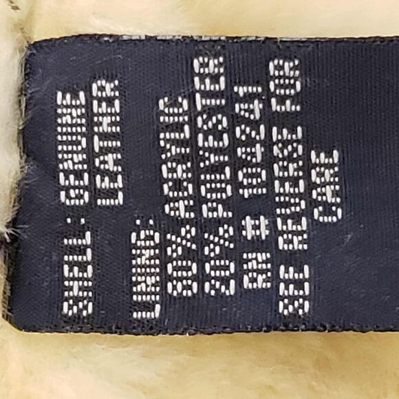 Phat Farm Shearling Lined Aviator Jacket Mens Size 2XL Green Zip Leather Flaw - Picture 10 of 15